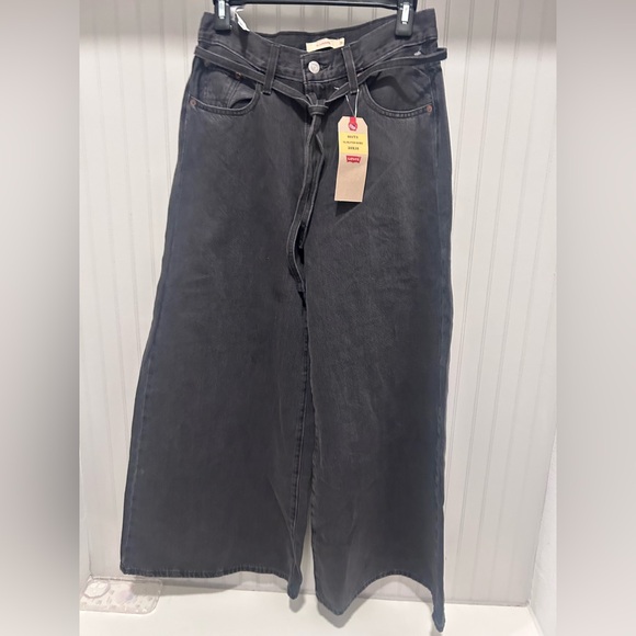 Levi's Charcoal  Super Wide-Leg Jeans - Picture 5 of 7